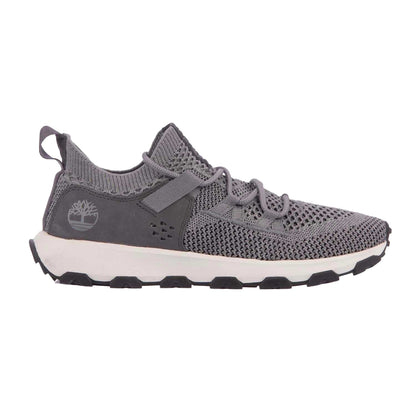 Grey - Side - Timberland Mens Winsor Trail Leather Waterproof Trainers