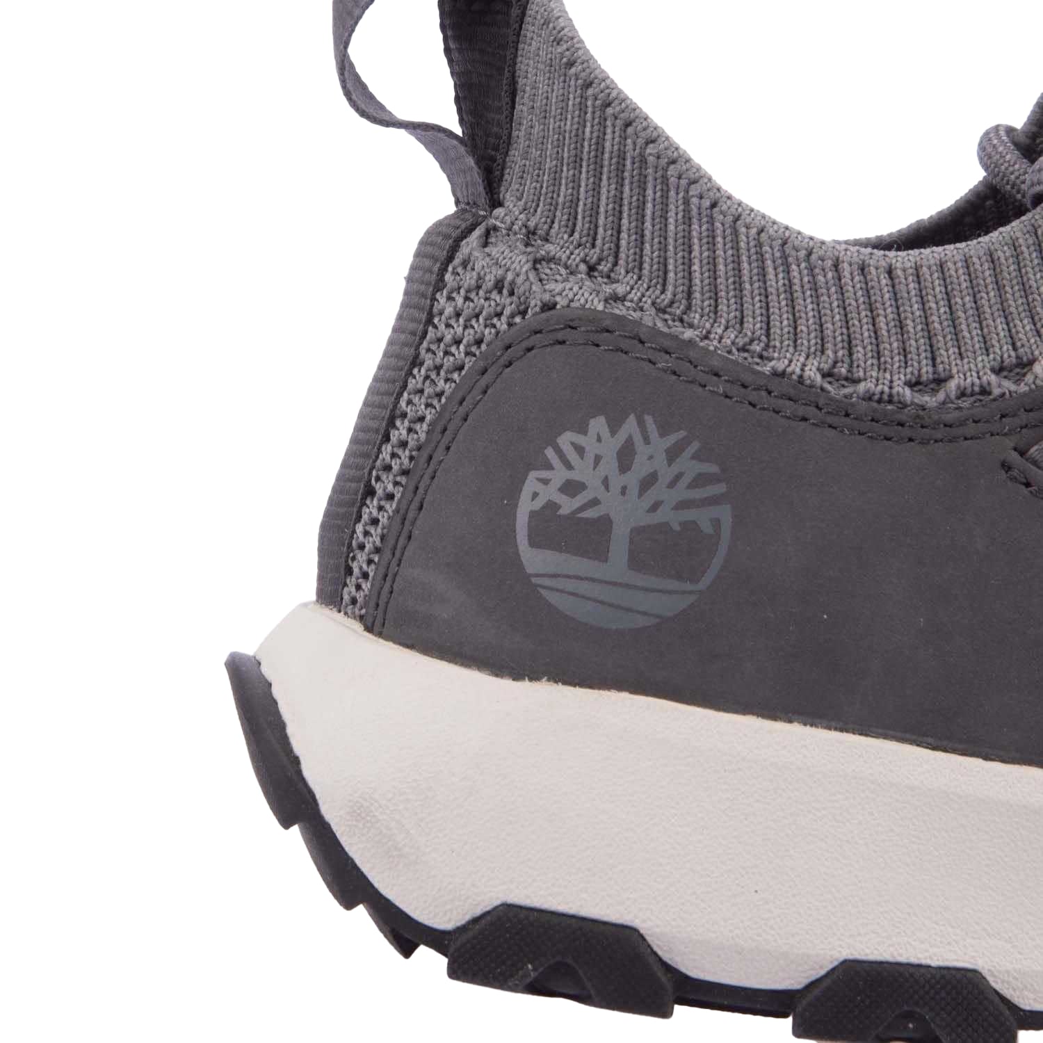 Grey - Close up - Timberland Mens Winsor Trail Leather Waterproof Trainers