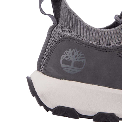 Grey - Close up - Timberland Mens Winsor Trail Leather Waterproof Trainers