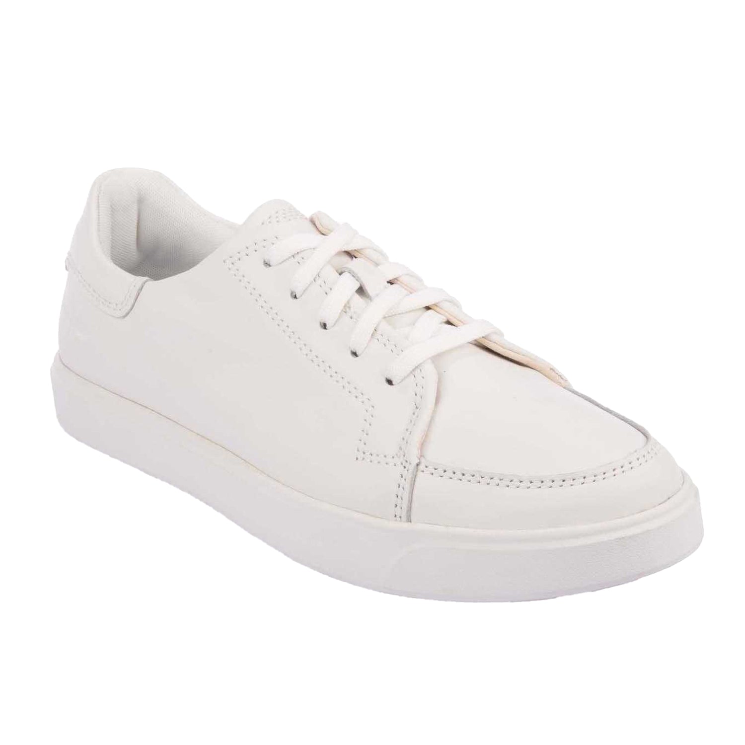 White - Front - Timberland Mens Emerson Street Leather Trainers