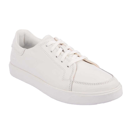 White - Front - Timberland Mens Emerson Street Leather Trainers