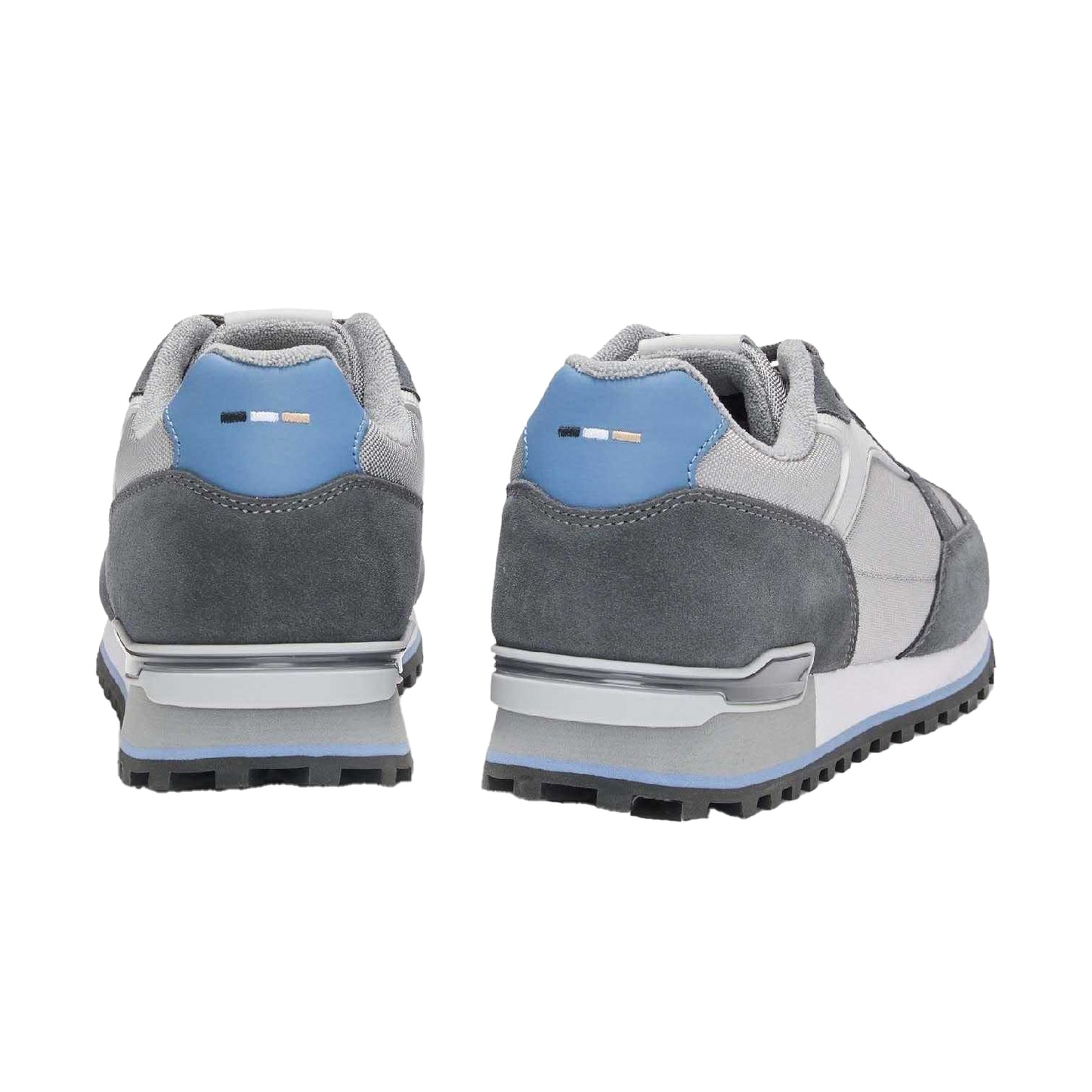 Grey - Back - Boss Mens Parkour-L Suede Trainers