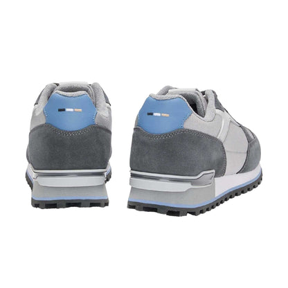 Grey - Back - Boss Mens Parkour-L Suede Trainers