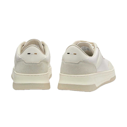 White - Back - Boss Mens Baltimore Leather Low Trainers