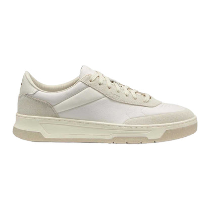 White - Front - Boss Mens Baltimore Leather Low Trainers