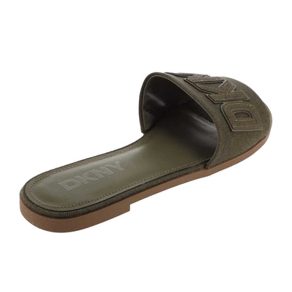 Green - Back - DKNY Womens-Ladies Willow Flat Sliders