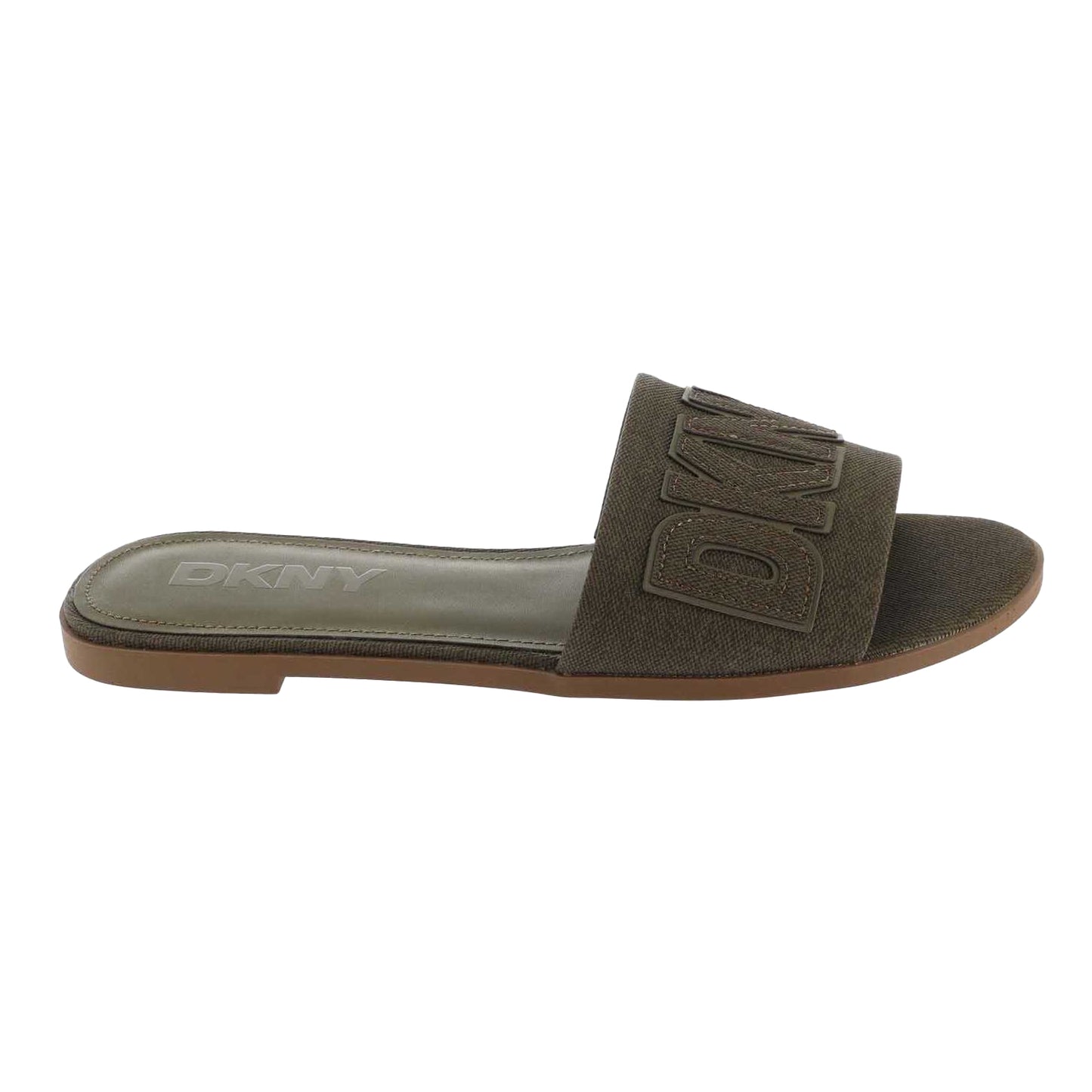 Green - Side - DKNY Womens-Ladies Willow Flat Sliders