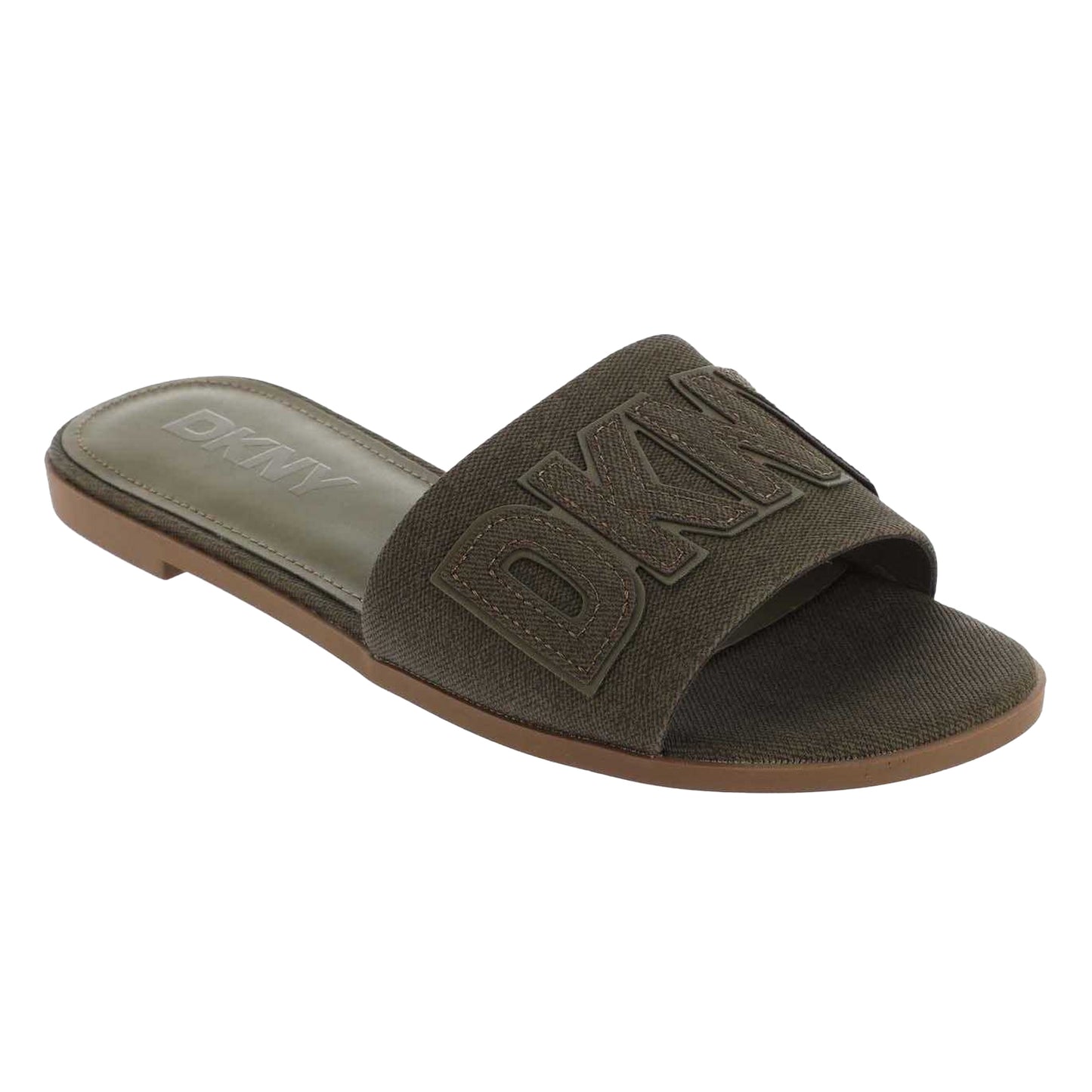 Green - Front - DKNY Womens-Ladies Willow Flat Sliders