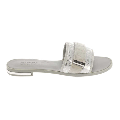Silver - Side - DKNY Womens-Ladies Essential Halcott Wezli Flat Sliders