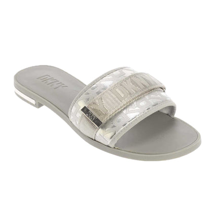 Silver - Front - DKNY Womens-Ladies Essential Halcott Wezli Flat Sliders