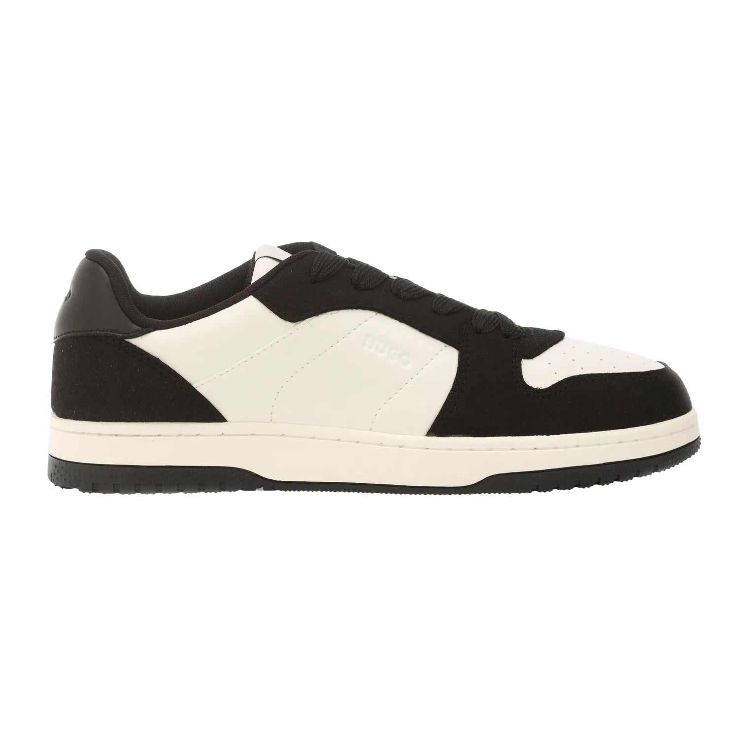 White-Black - Side - Hugo Boss Womens-Ladies Hadrian Tennis Trainers