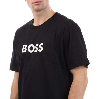 Black - Side - Boss Mens Logo Regular T-Shirt
