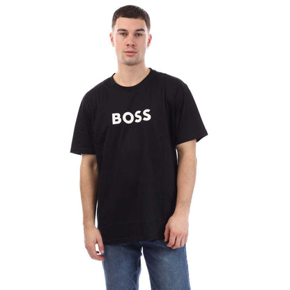 Black - Front - Boss Mens Logo Regular T-Shirt