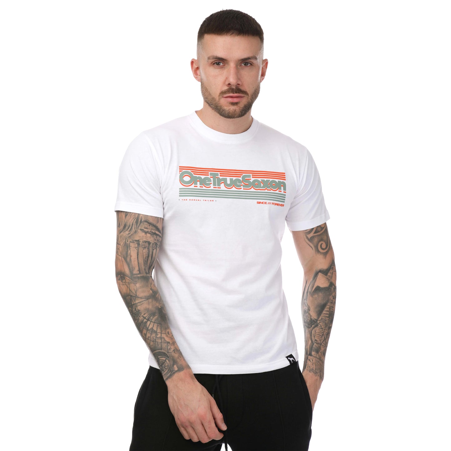 White - Front - One True Saxon Mens Forever T-Shirt