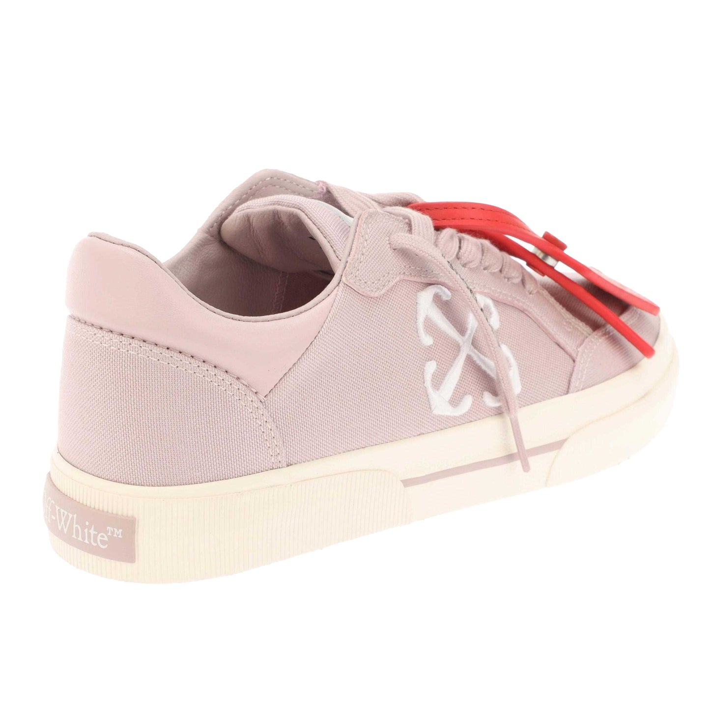 Lilac - Back - Off White Womens-Ladies Canvas Low Cut Trainers