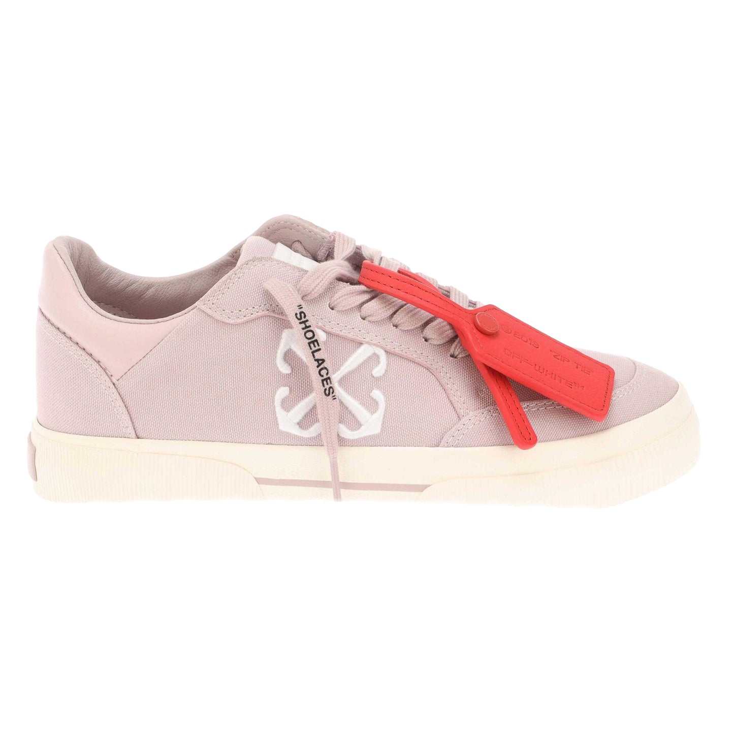 Lilac - Side - Off White Womens-Ladies Canvas Low Cut Trainers