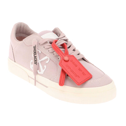 Lilac - Front - Off White Womens-Ladies Canvas Low Cut Trainers