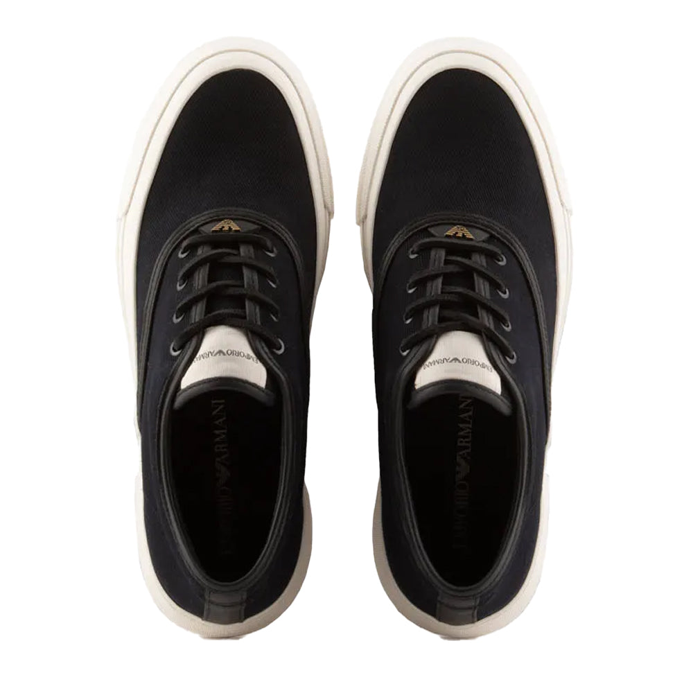 Navy - Side - Emporio Armani Mens Logo Trainers