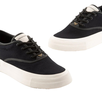 Navy - Pack Shot - Emporio Armani Mens Logo Trainers
