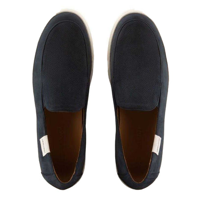 Black - Side - Emporio Armani Mens Nubuck Slip-on Trainers