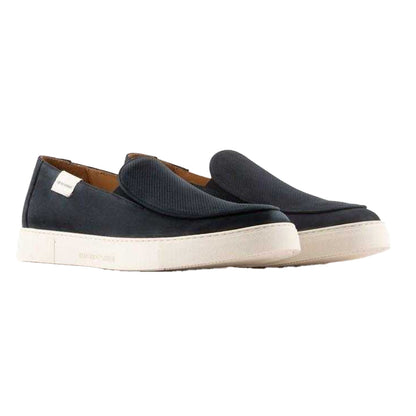 Black - Pack Shot - Emporio Armani Mens Nubuck Slip-on Trainers