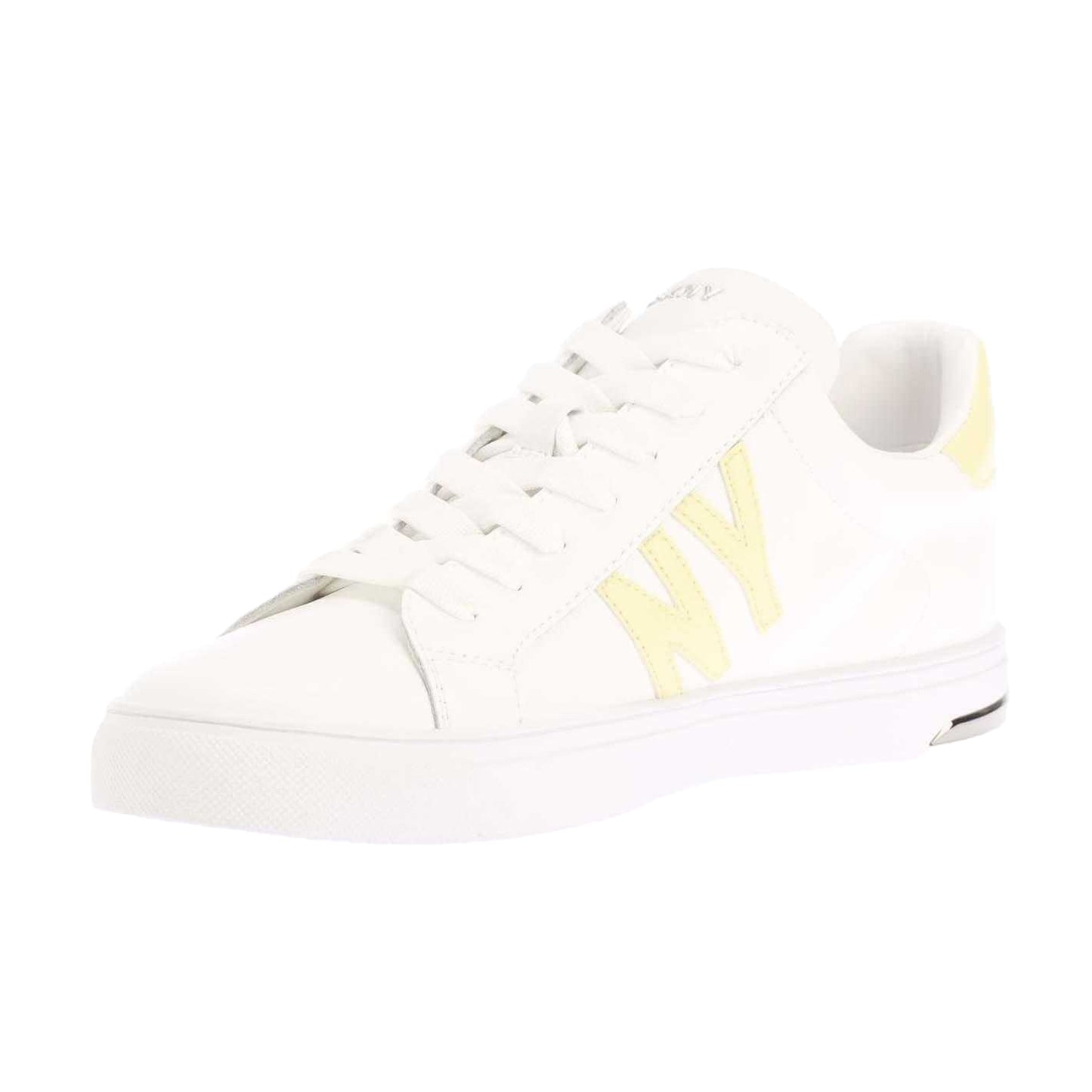 White - Pack Shot - DKNY Womens-Ladies Abeni Leather Lace Up Trainers