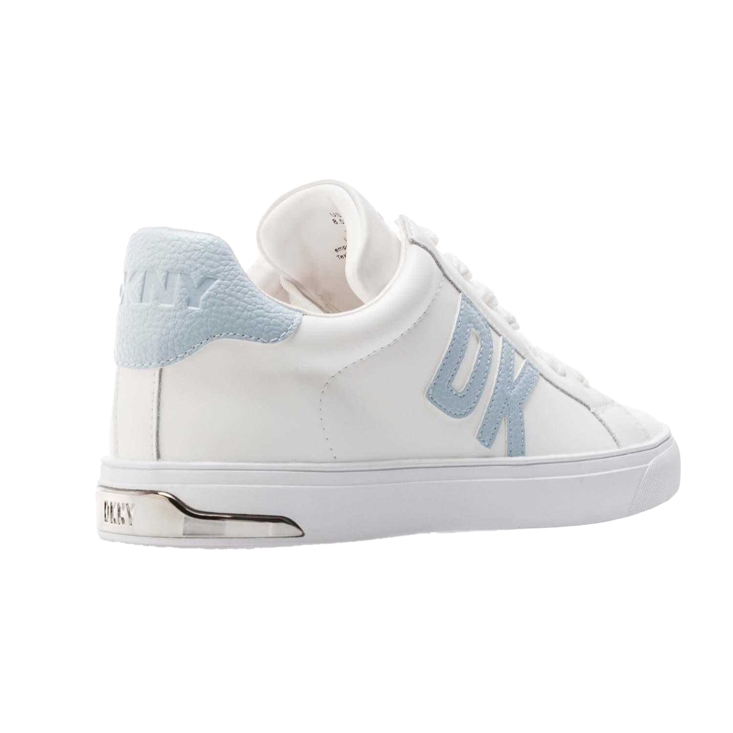 White-Black - Back - DKNY Womens-Ladies Abeni Leather Lace Up Trainers