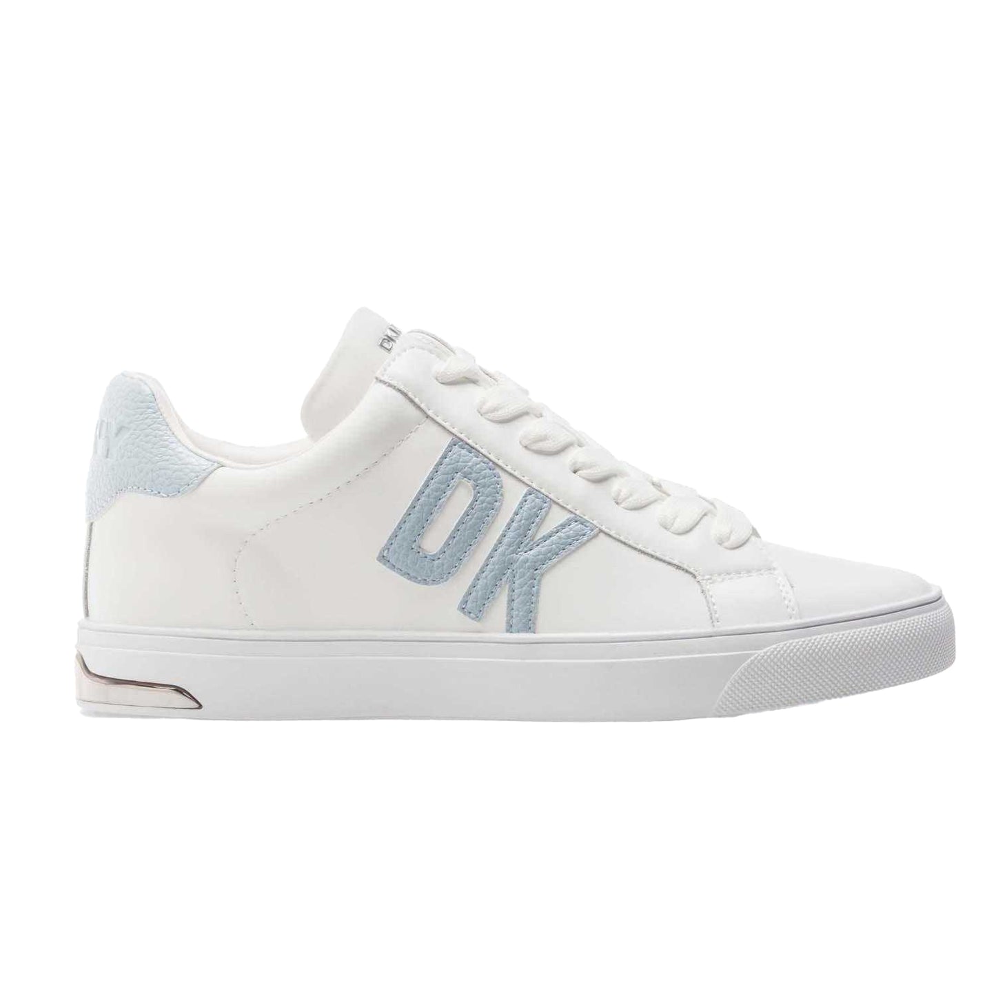 White-Black - Side - DKNY Womens-Ladies Abeni Leather Lace Up Trainers
