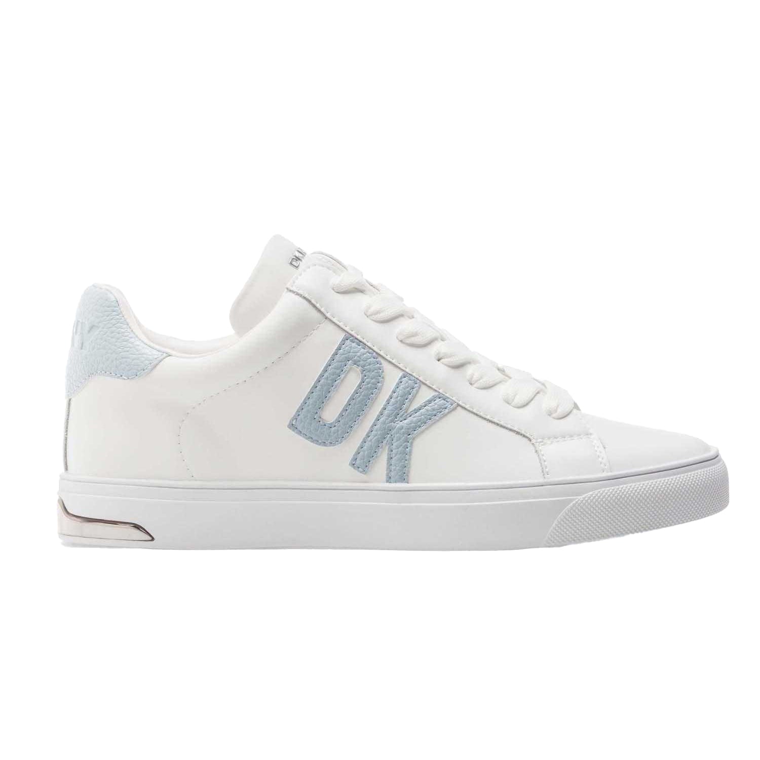White-Black - Side - DKNY Womens-Ladies Abeni Leather Lace Up Trainers
