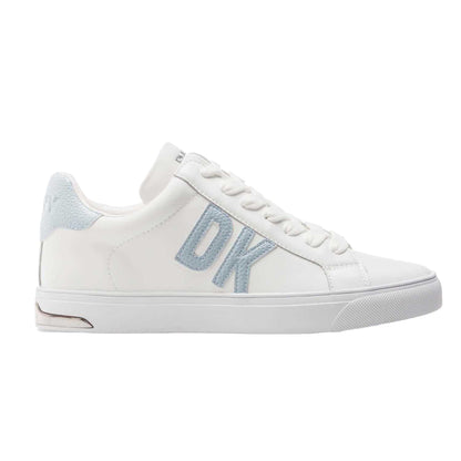 White-Black - Side - DKNY Womens-Ladies Abeni Leather Lace Up Trainers