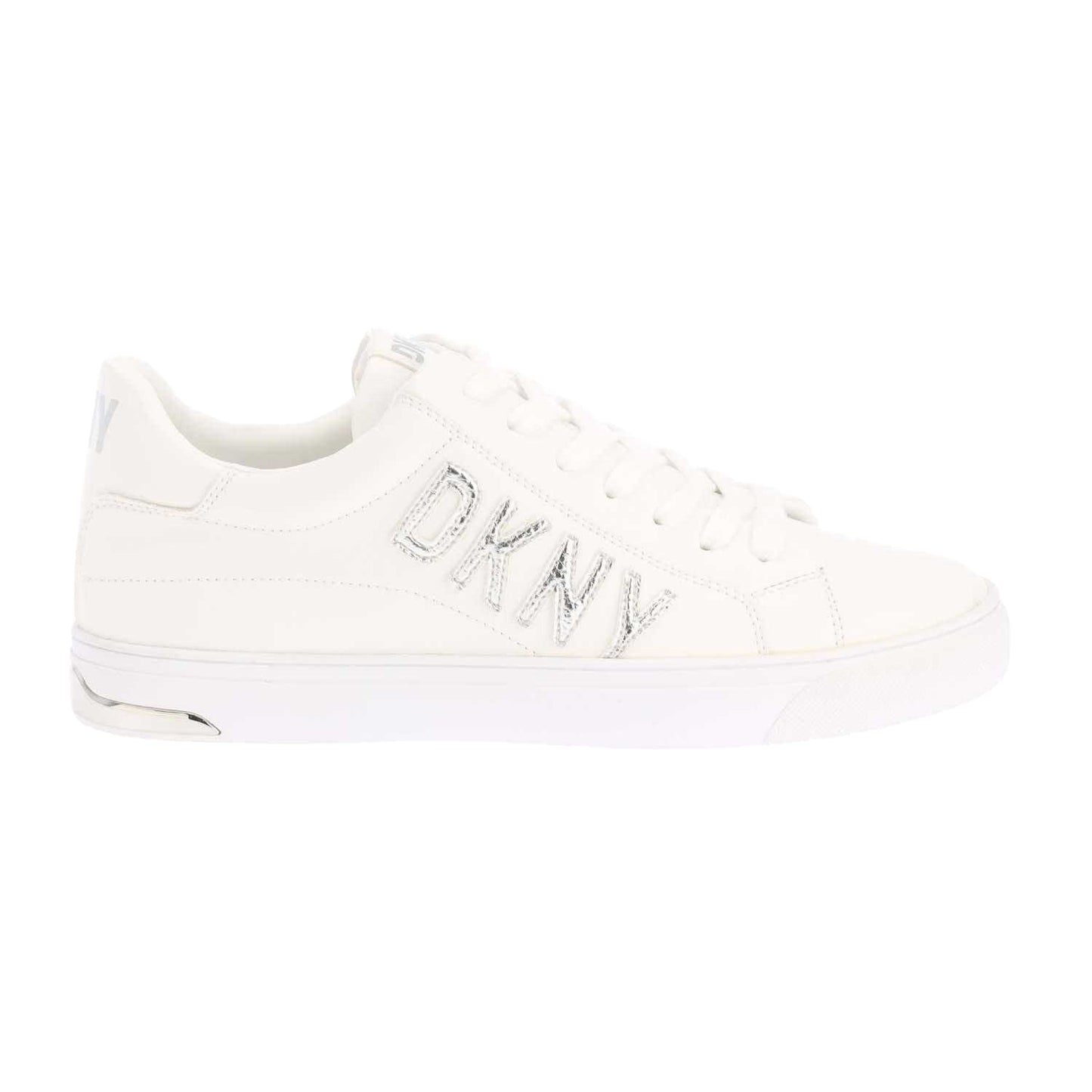 White-Silver - Side - DKNY Womens-Ladies Adira Lace Up Trainers