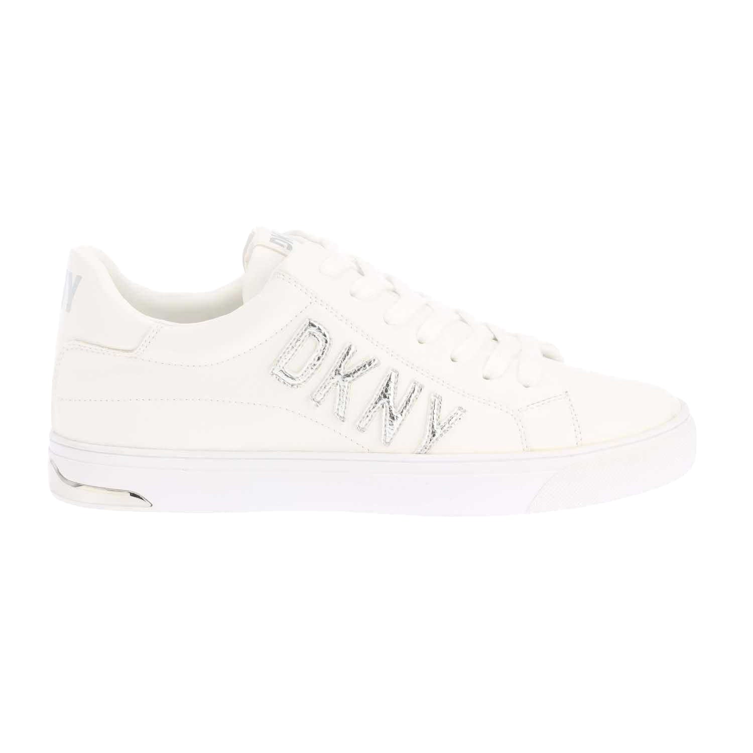 White-Silver - Side - DKNY Womens-Ladies Adira Lace Up Trainers
