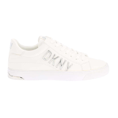 White-Silver - Side - DKNY Womens-Ladies Adira Lace Up Trainers