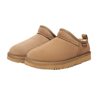 Chestnut - Pack Shot - EverAu Womens-Ladies Quail Leather Slippers