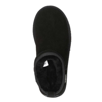 Black - Side - EverAu Womens-Ladies Quail Leather Slippers
