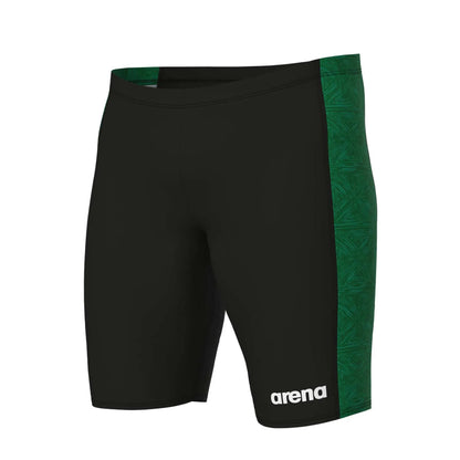 Black-Green - Front - Arena Mens Jammer Abstract Tiles Swim Shorts