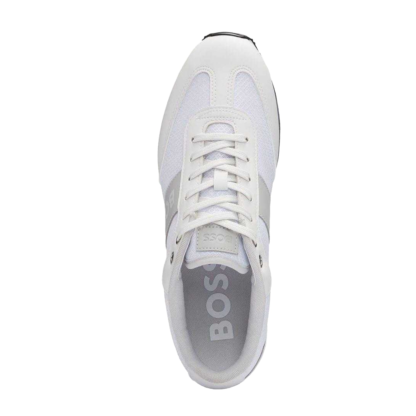 White - Side - Boss Mens Mesh Parkour Trainers