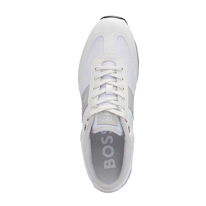White - Side - Boss Mens Mesh Parkour Trainers