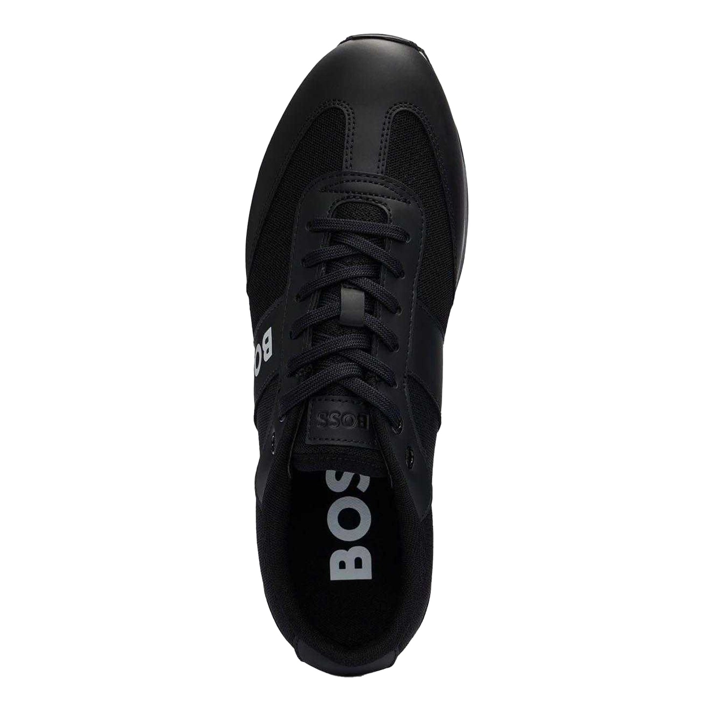 Black - Side - Boss Mens Mesh Parkour Trainers