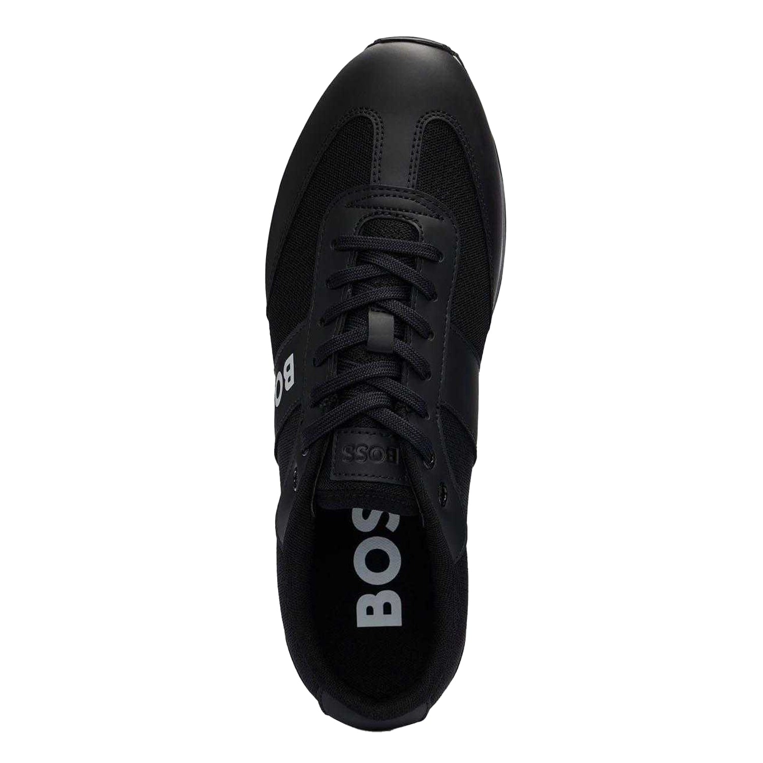 Black - Side - Boss Mens Mesh Parkour Trainers