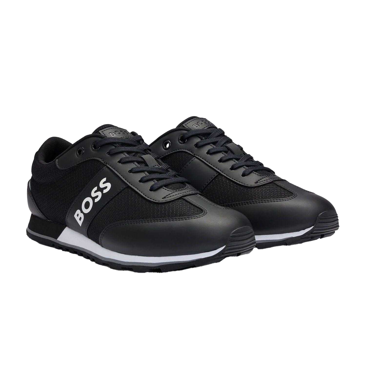 Black - Pack Shot - Boss Mens Mesh Parkour Trainers