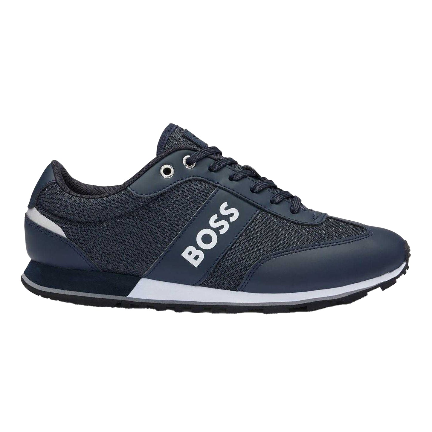 Dark Blue - Front - Boss Mens Mesh Parkour Trainers