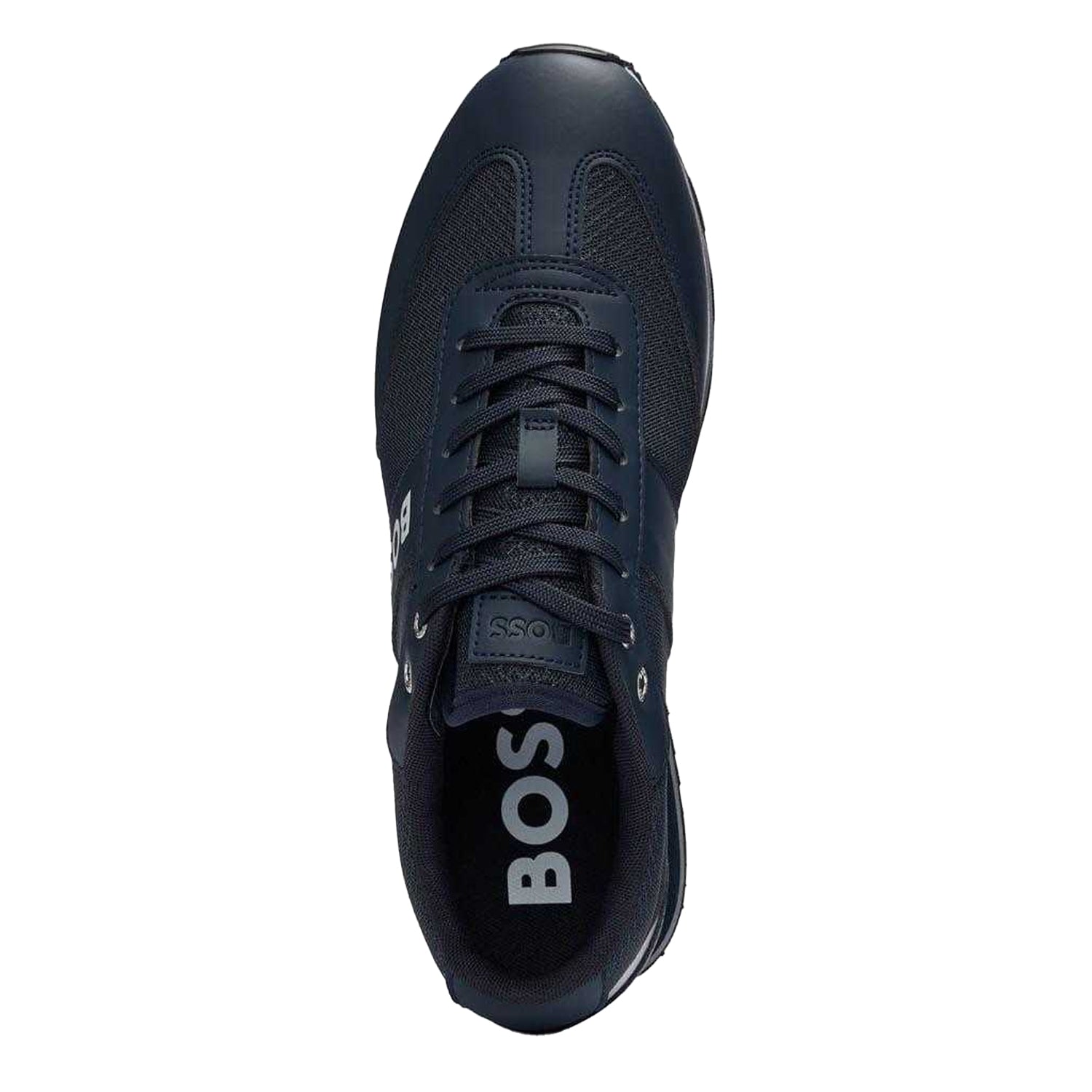 Dark Blue - Side - Boss Mens Mesh Parkour Trainers