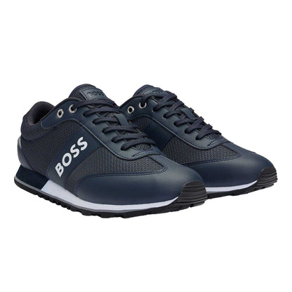 Dark Blue - Pack Shot - Boss Mens Mesh Parkour Trainers