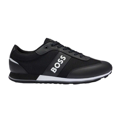 Black - Front - Boss Mens Mesh Parkour Trainers