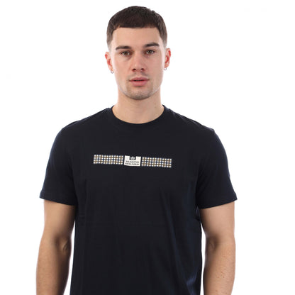 Navy - Side - Weekend Offender Mens Shareck Checked T-Shirt