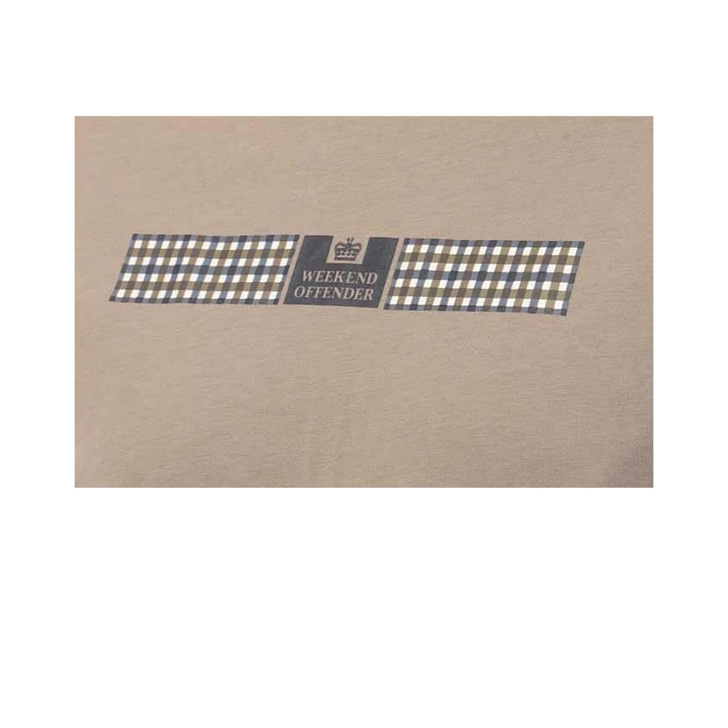 Stone - Pack Shot - Weekend Offender Mens Shareck Checked T-Shirt