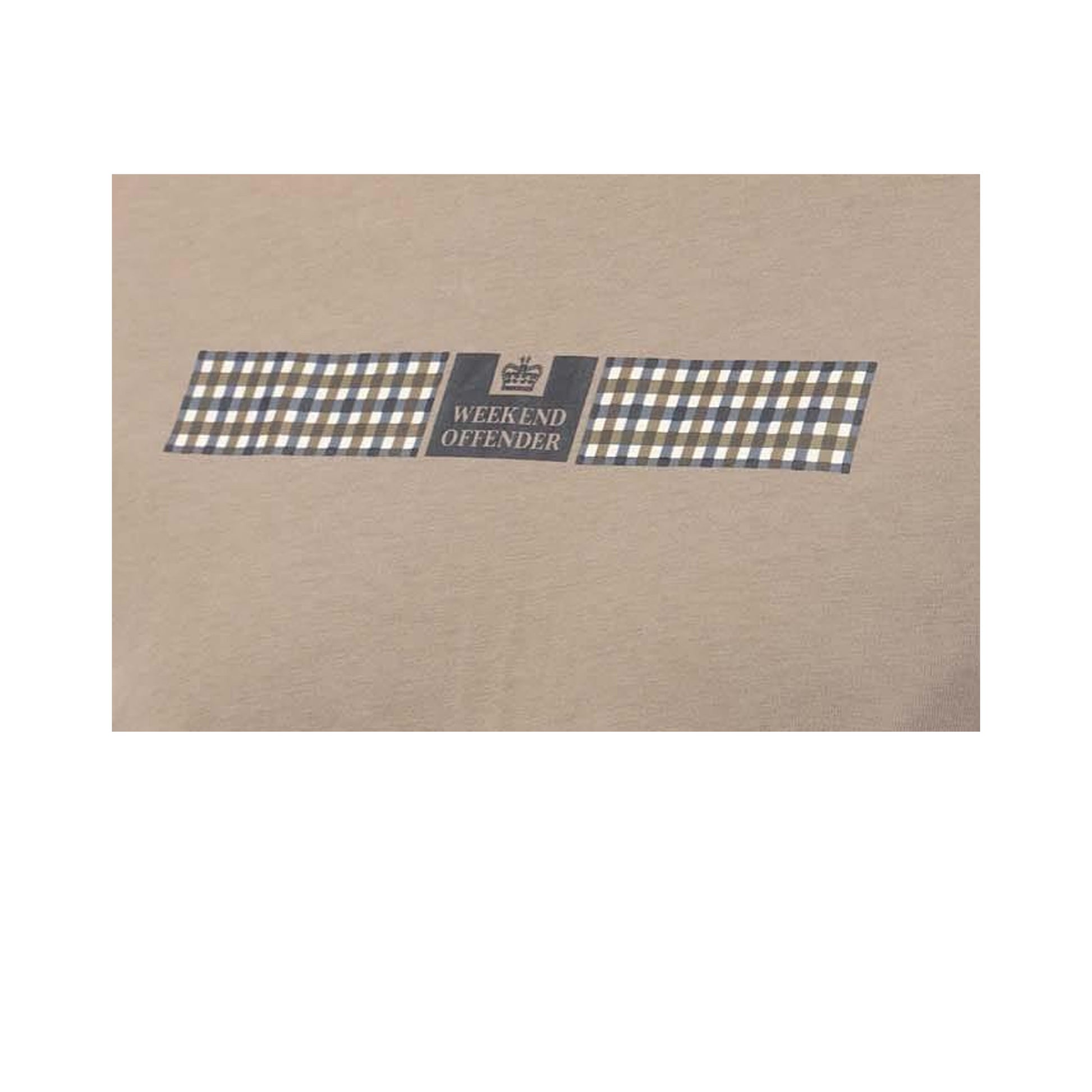 Stone - Pack Shot - Weekend Offender Mens Shareck Checked T-Shirt