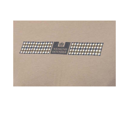 Stone - Pack Shot - Weekend Offender Mens Shareck Checked T-Shirt