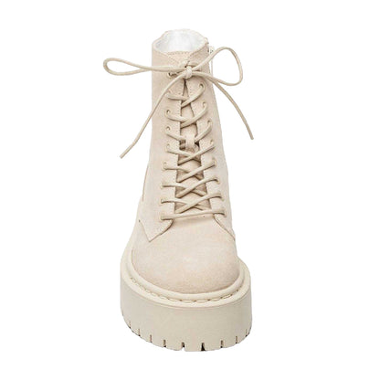 Beige - Lifestyle - Steve Madden Womens-Ladies Skylar Suede Platform Ankle Boots